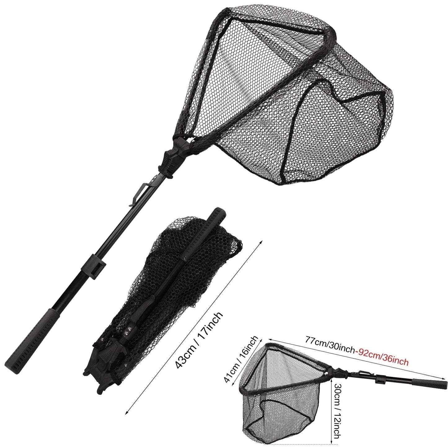 Teleskopisches Angelnetz 1.9m/1.5m/1.3m faltbar