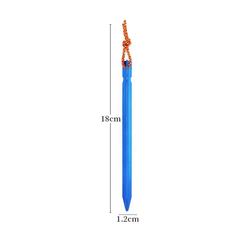 Aluminium Zeltpflöcke 18cm mit reflektierendem Seil