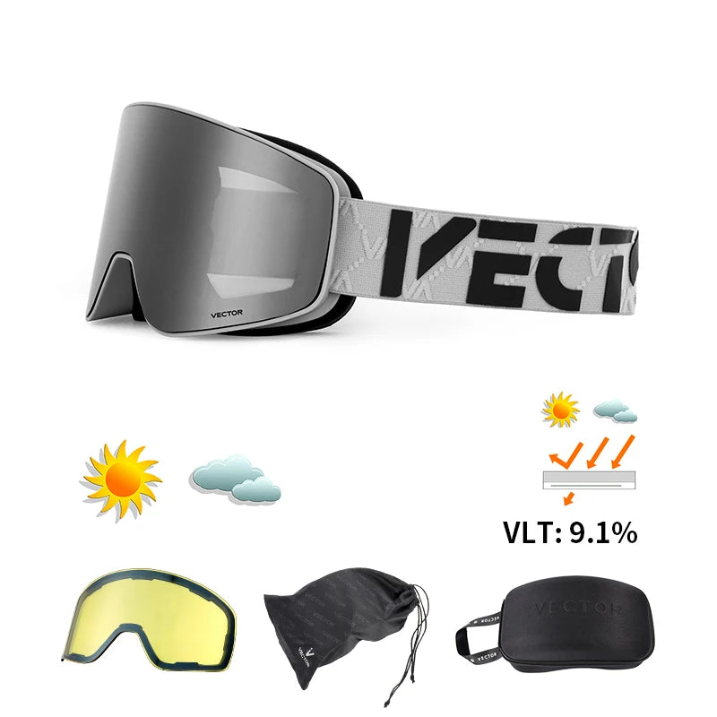 VECTOR Doppel-Lagen Anti-Beschlag Ski-Goggles UV400