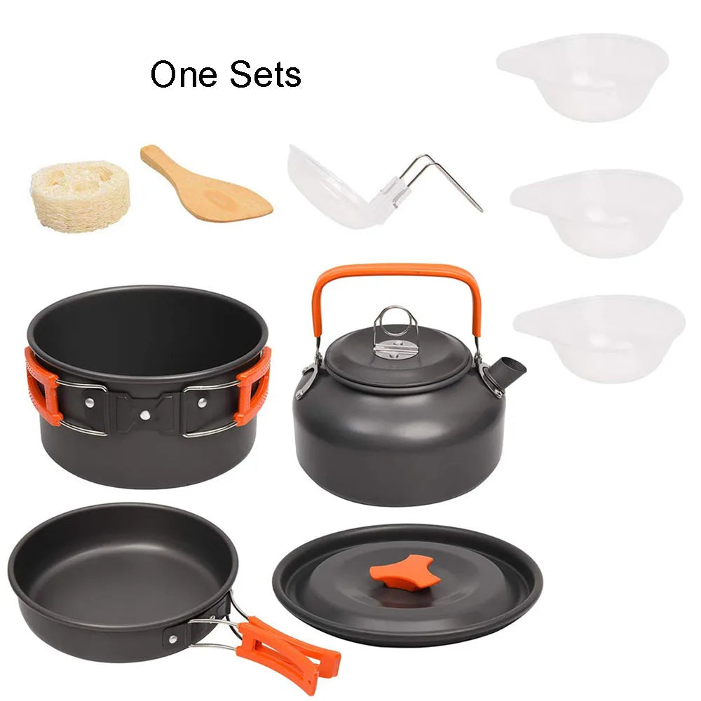 Camping Kochgeschirr Set Aluminium für Outdoor-Aktivitäten