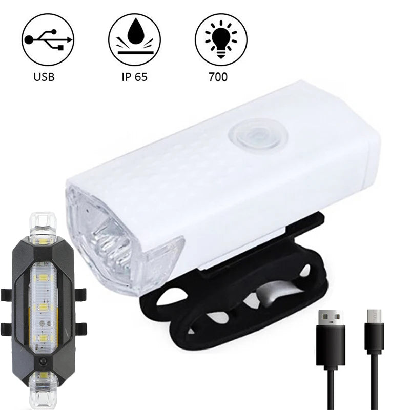 USB Wiederaufladbares Fahrradlicht Set für MTB & Strasse
