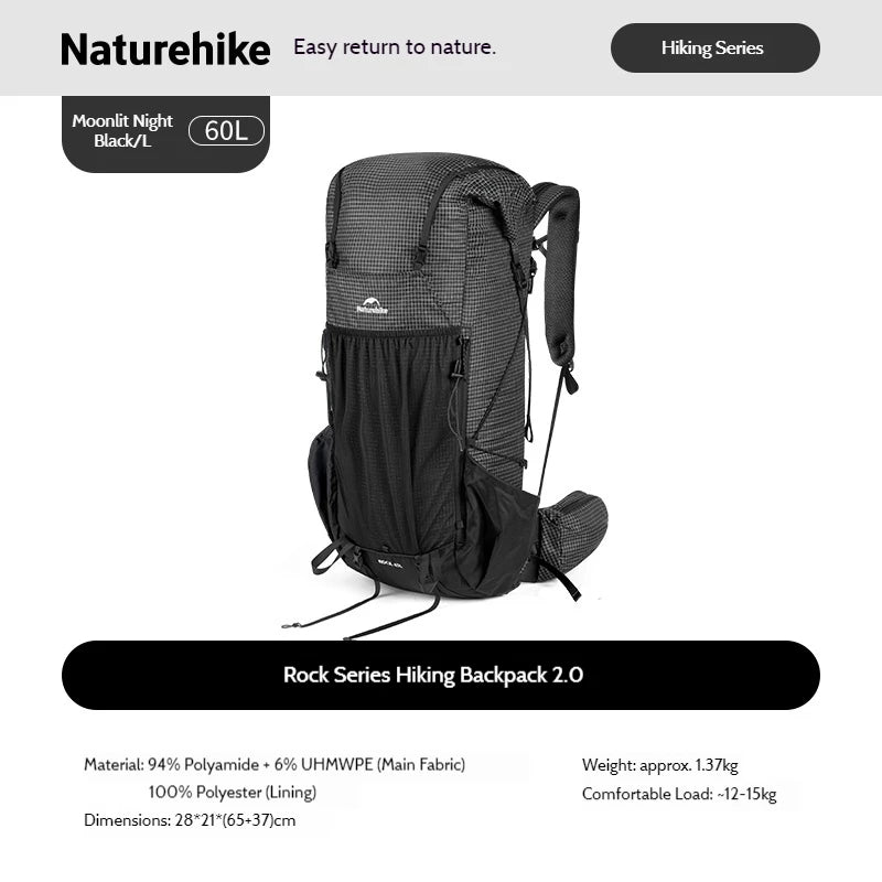 Naturehike Rock 2.0 Wanderrucksack 30L/45L/60L