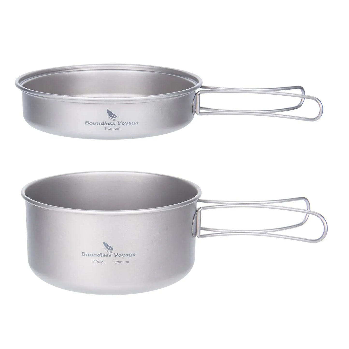 Titanium Kochtopf mit Pfanne Set für Camping