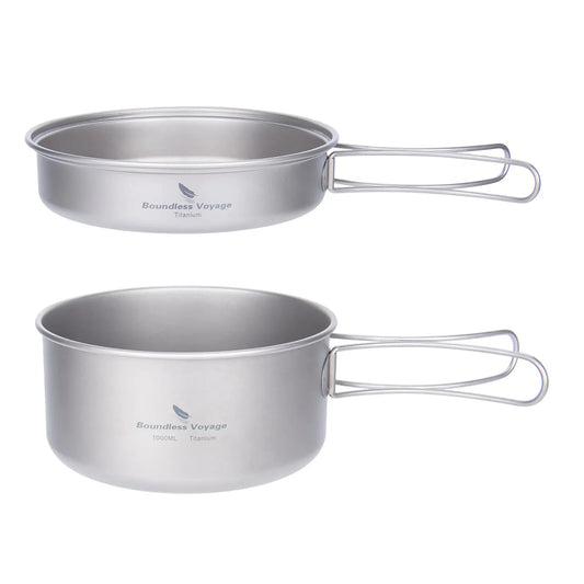Titanium Kochtopf mit Pfanne Set für Camping