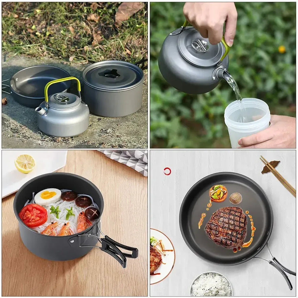 Aluminium Camping Kochgeschirr Set – Leicht und Tragbar – clever-campen Camping & Outdoor Schweiz