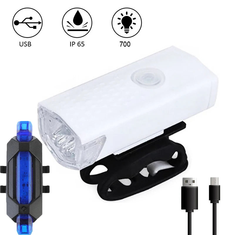 USB Wiederaufladbares Fahrradlicht Set für MTB & Strasse
