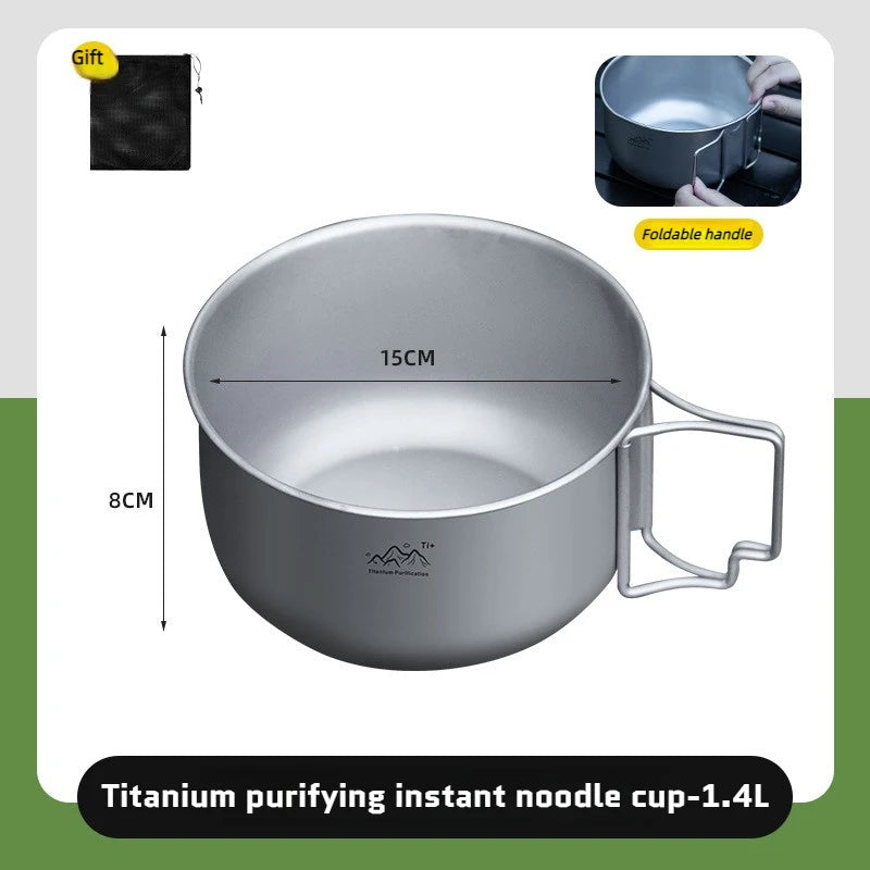 Titanium Camping Topf 1.2L 1.4L Faltbarer Kochtopf
