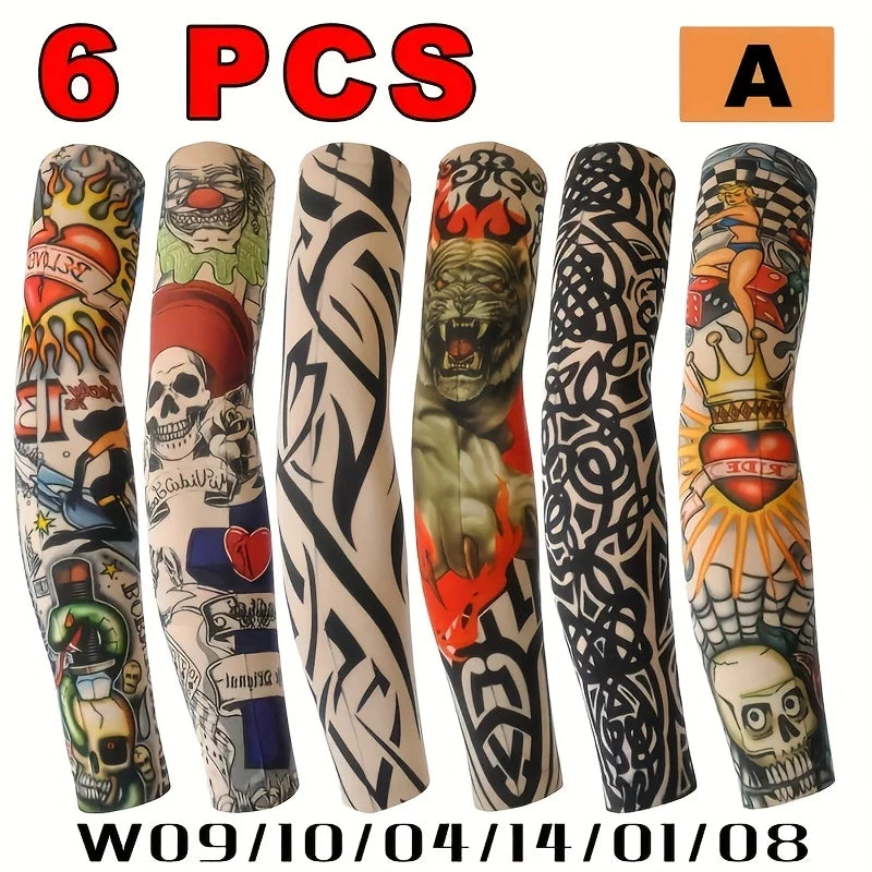 Unisex UV-Schutz Armstulpen mit Tattoo-Motiven