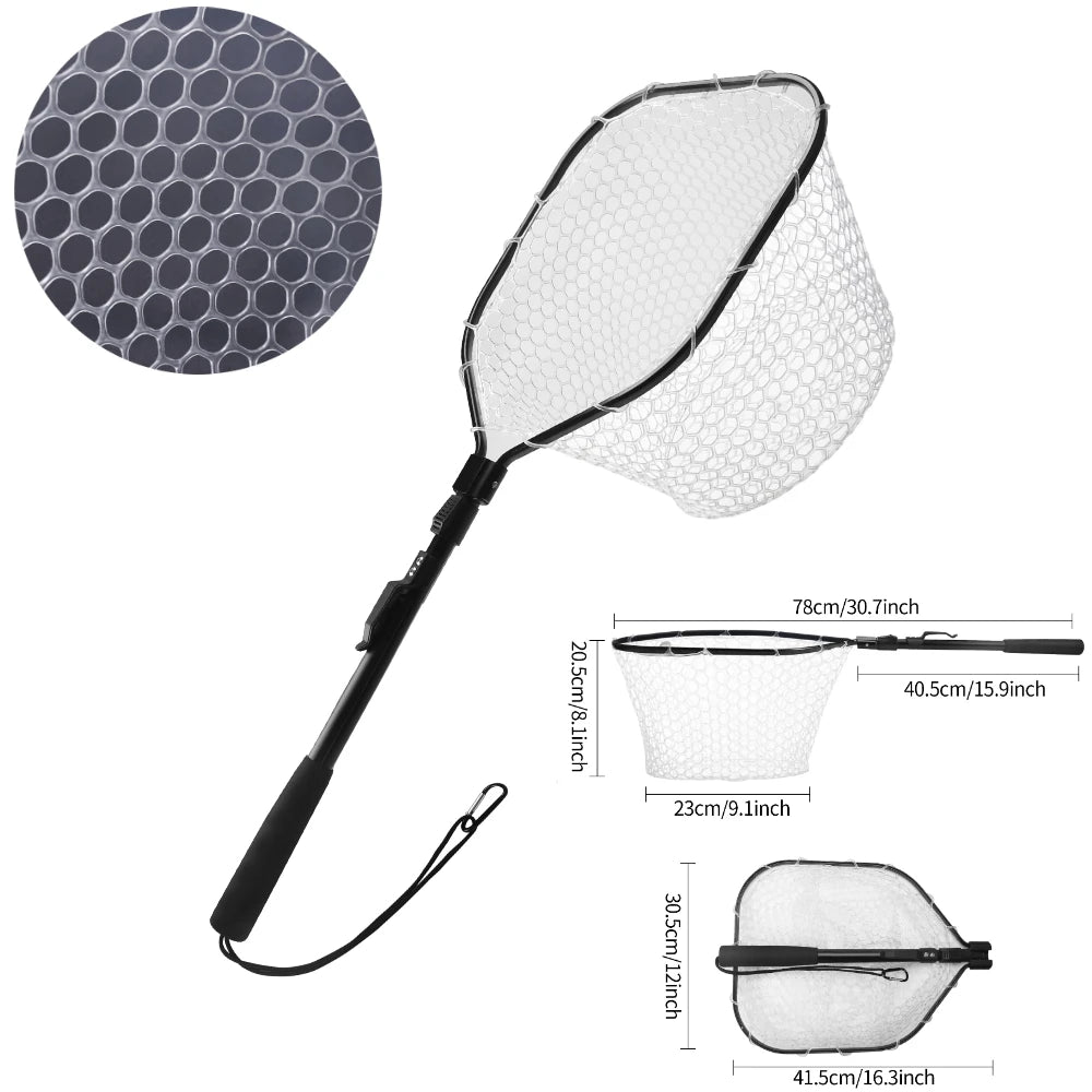 Teleskopisches Angelnetz 1.9m/1.5m/1.3m faltbar