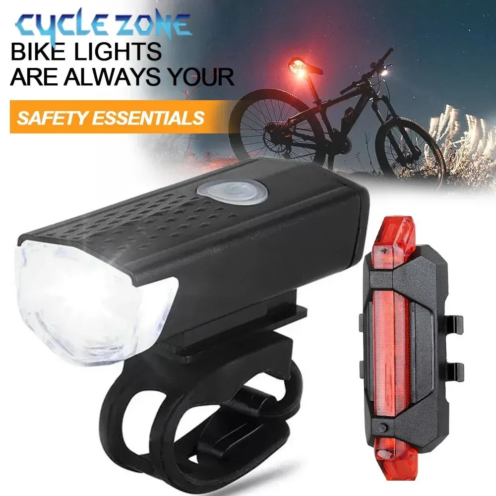 USB Wiederaufladbares Fahrradlicht Set mit Front – clever-campen Camping & Outdoor Schweiz