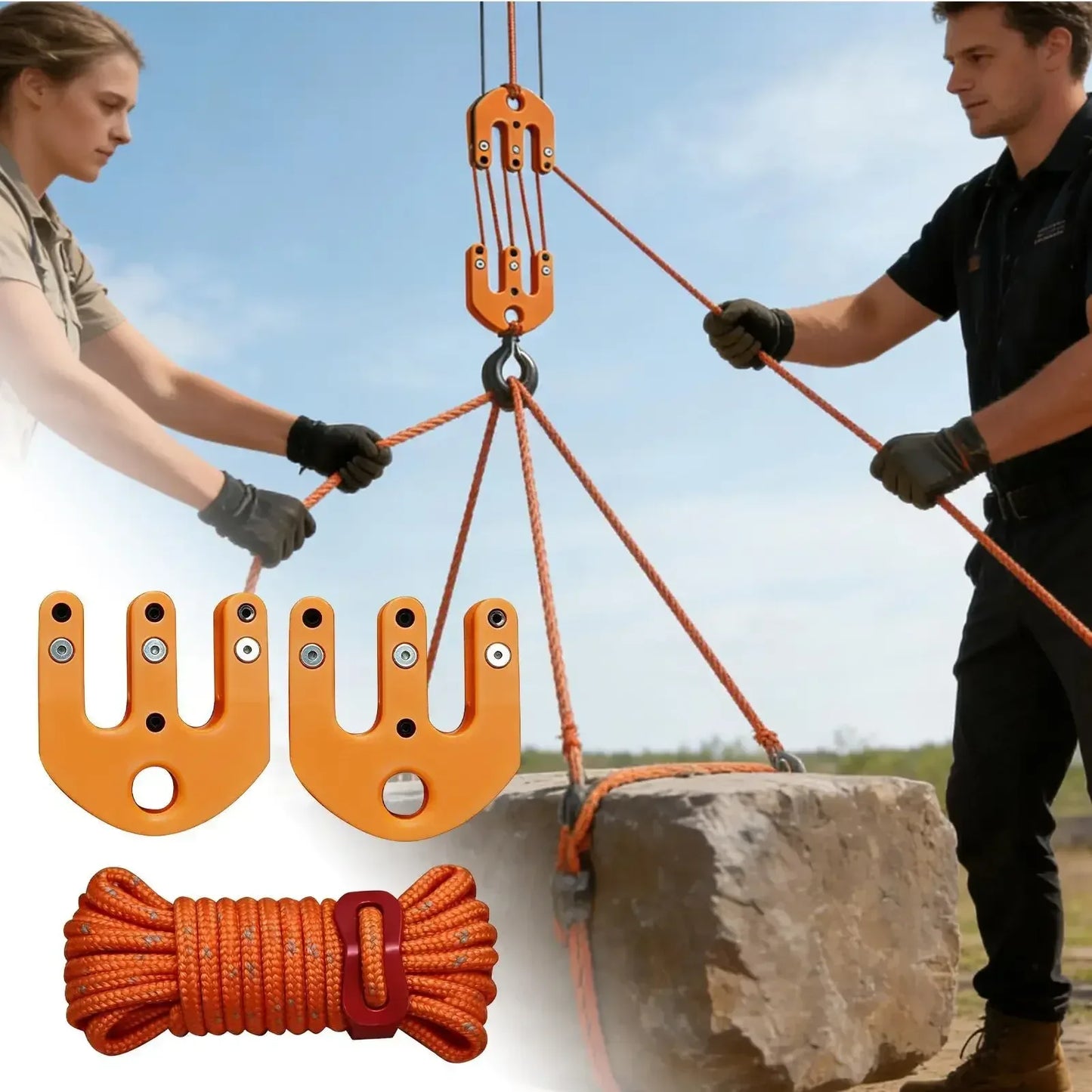 Wetterfester Flaschenzug mit Riemen für Camping und Outdoor – clever-campen Camping & Outdoor Schweiz
