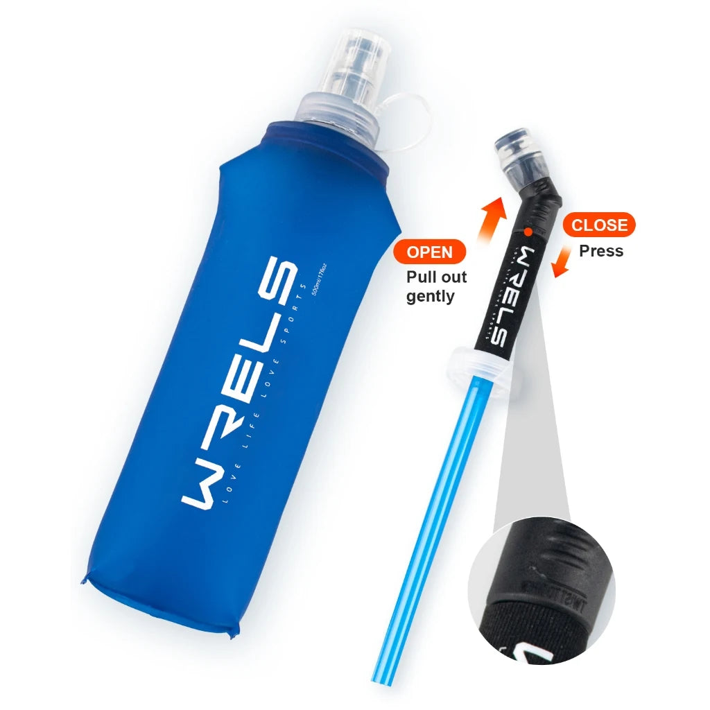 WRELS Faltbare Trinkflasche TPU BPA-frei für Outdoor-Sport