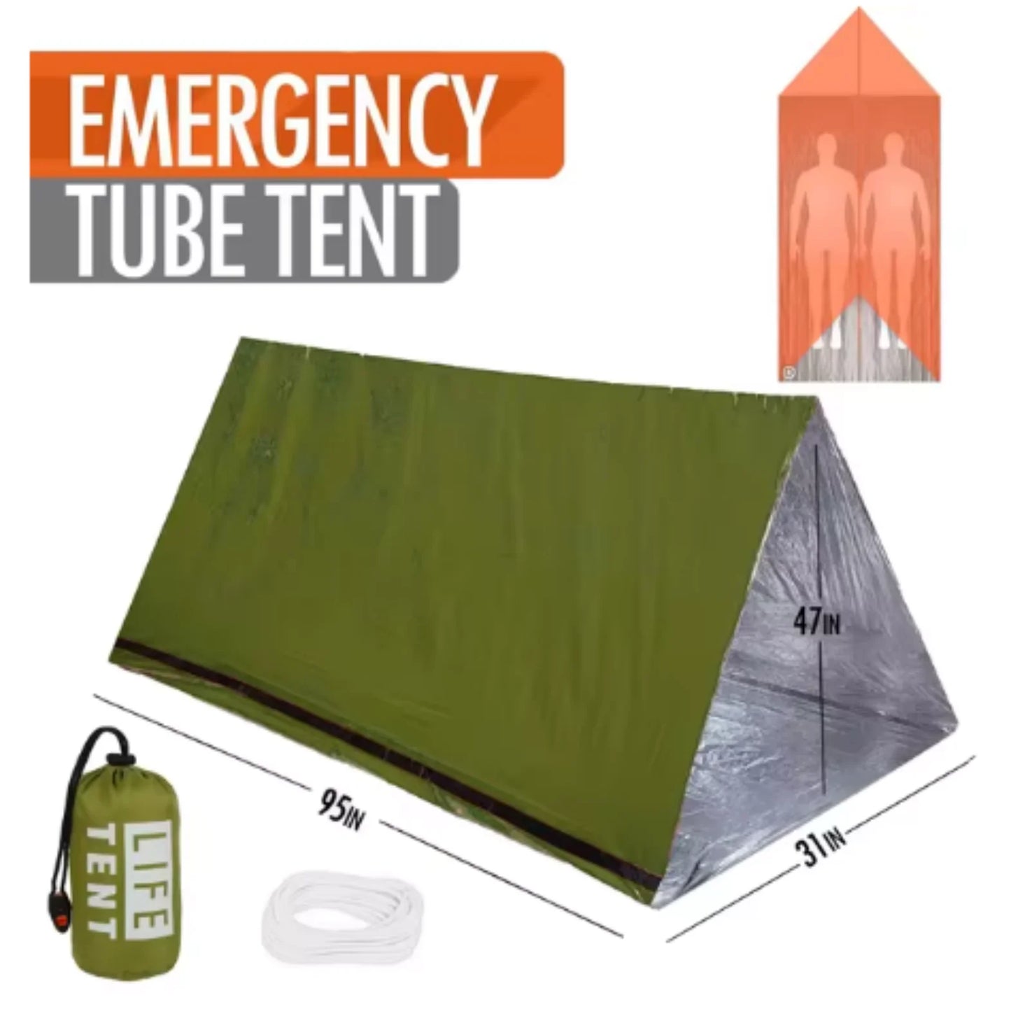 Notfall Tube Zelt für 2 Personen – Wasserdicht