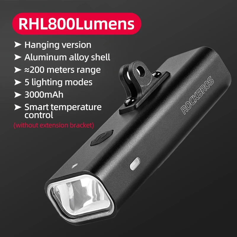 ROCKBROS Fahrrad Frontlicht IPX6 Wiederaufladbar LED