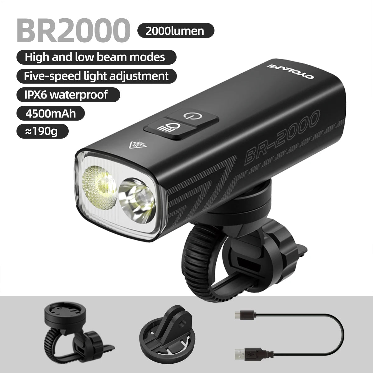 CYCLAMI BR-2000 Fahrradlicht mit 2000 Lumen