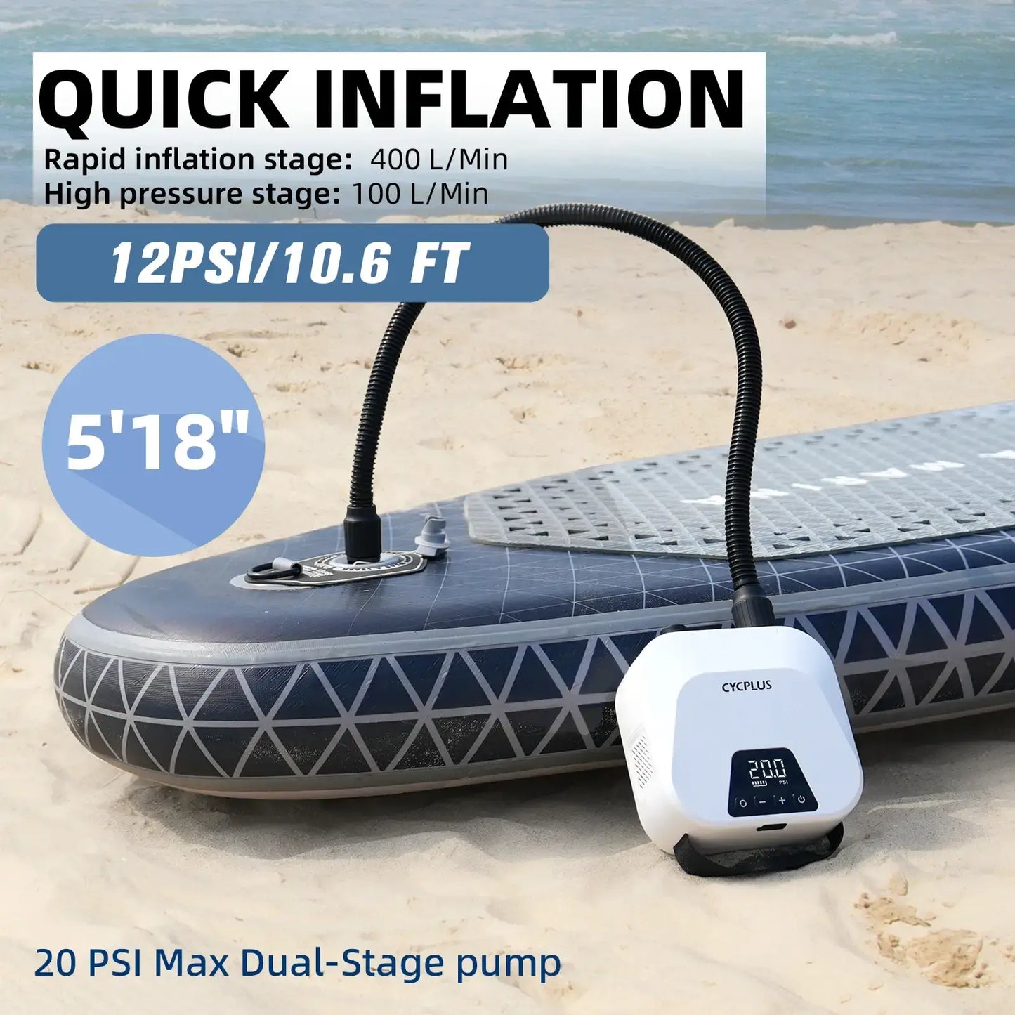 Elektrische Luftdruckpumpe für SUP-Board und Zelte – clever-campen Camping & Outdoor Schweiz