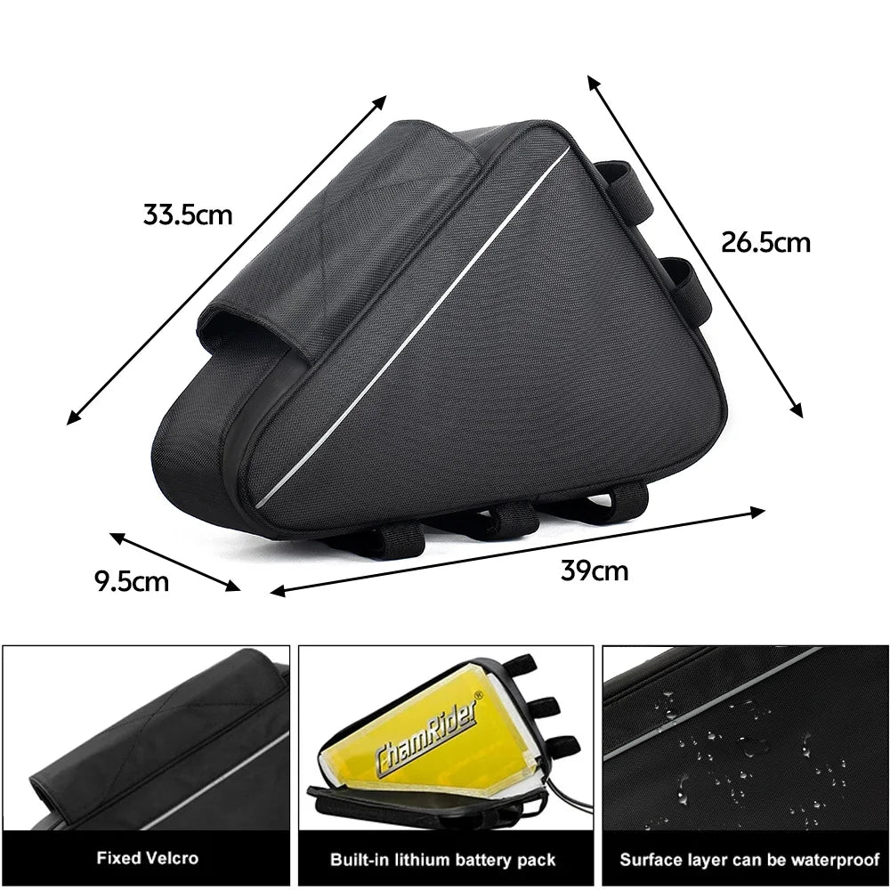 E-Bike Dreiecksakku Tasche Schwarz
