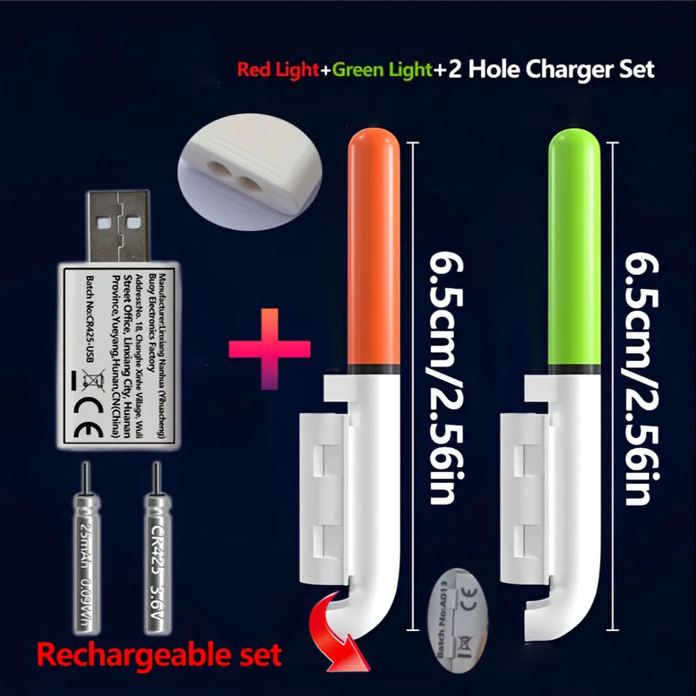 5-teiliges Angelset mit 2 Bissanzeigern und USB-Ladegerät