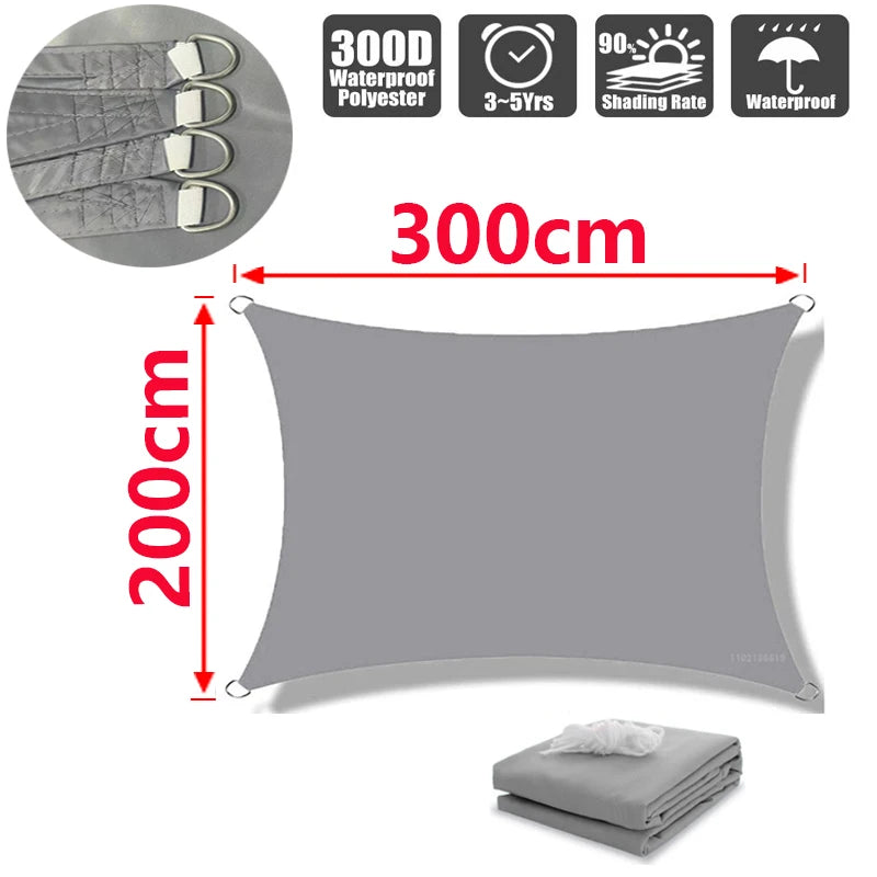 Wasserdichtes Sonnensegel aus 300D Polyester für UV-Schutz