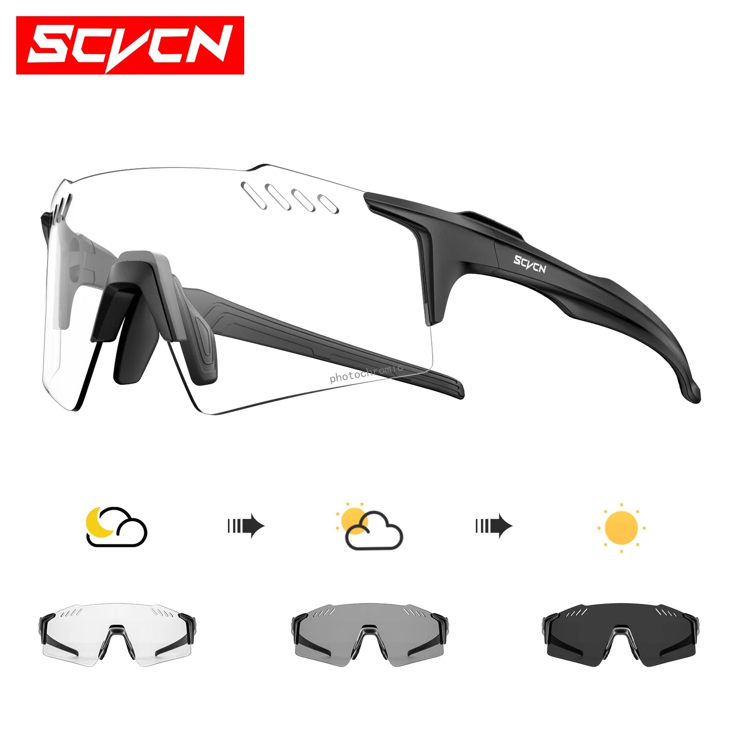 Photochrome Fahrradbrille UV400 für Outdoor-Sport