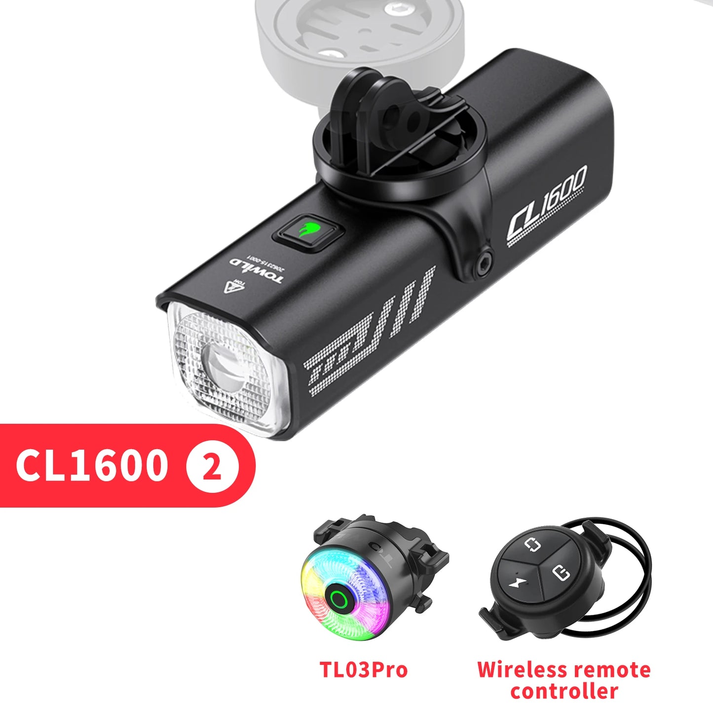TOWILD CL1600 Fahrradlicht 5000mAh LED Aluminium IPX6
