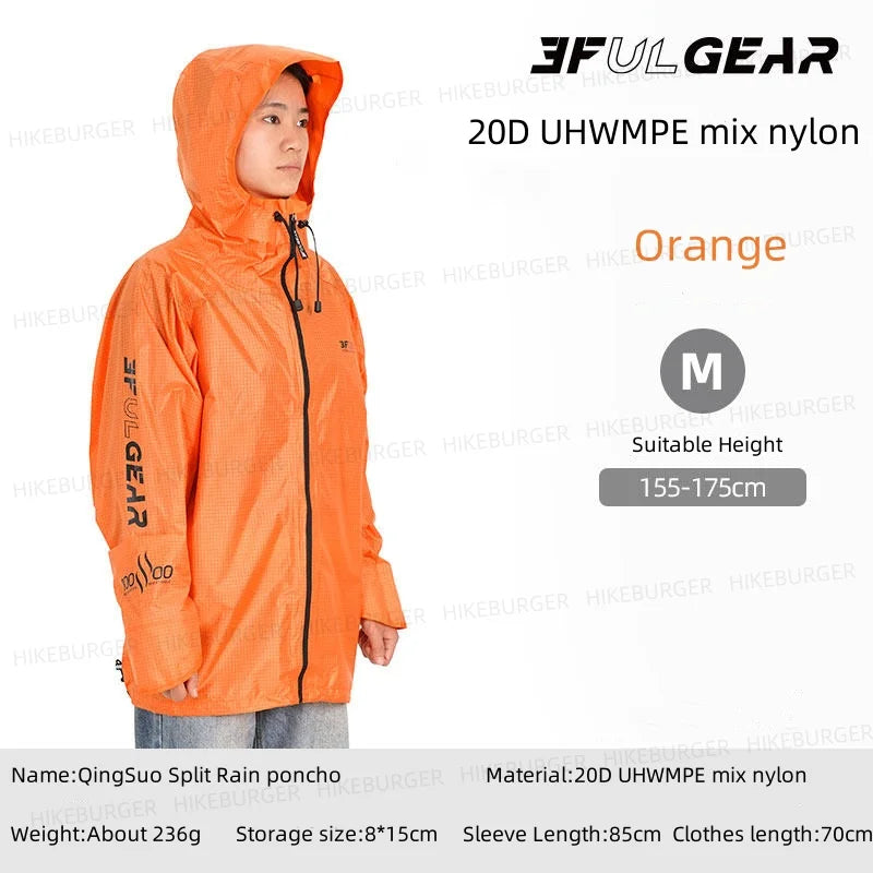 3F UL GEAR QingSuo Spilt Regenponcho - Ultraleicht