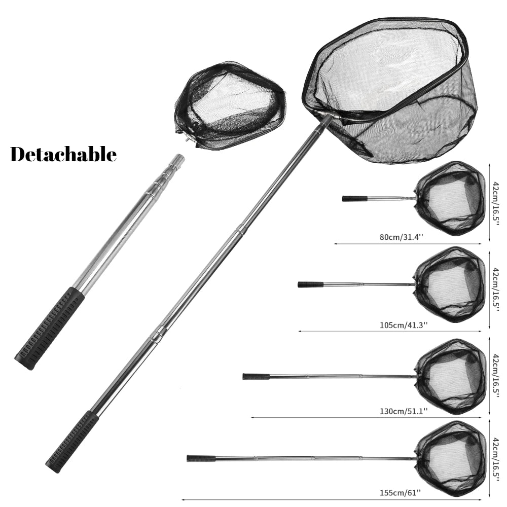 Teleskopisches Angelnetz 1.9m/1.5m/1.3m faltbar