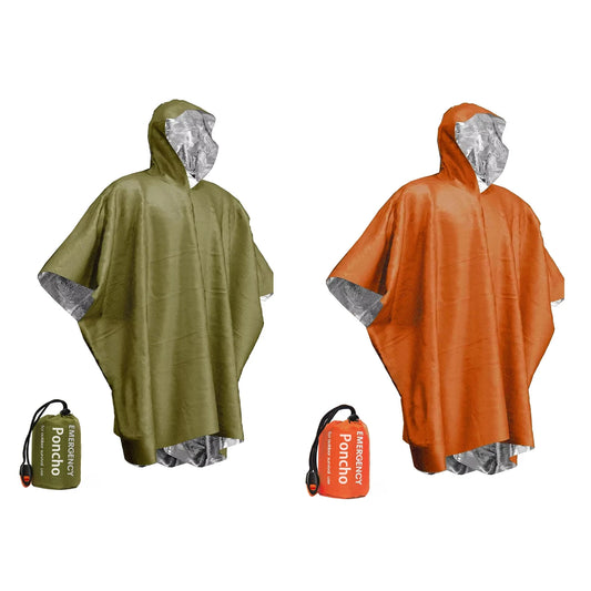 Notfall Poncho aus Aluminiumfolie – Wasserdicht & Einweg
