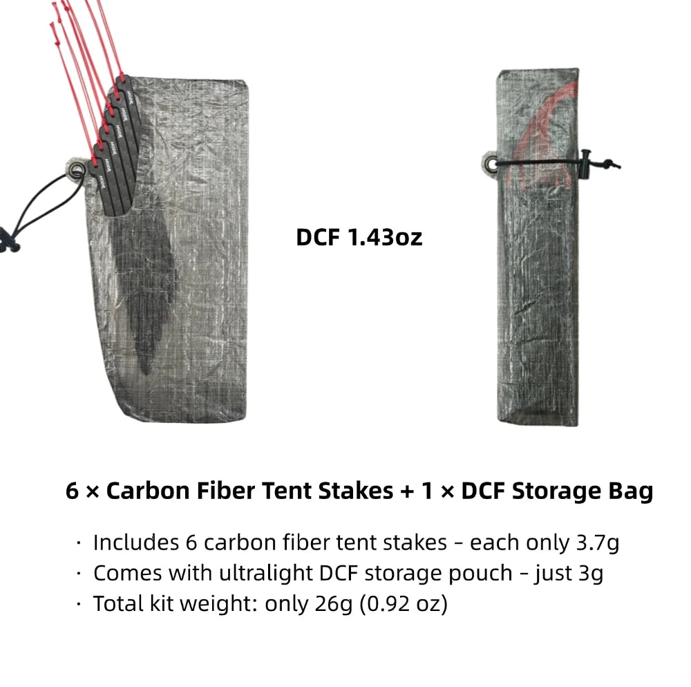 Ultraleichte Carbon Zeltpflöcke 12cm für Camping