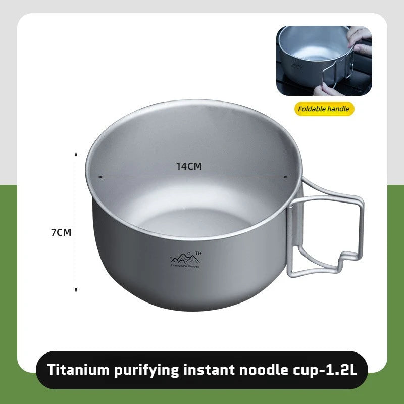 Titanium Camping Topf 1.2L 1.4L Faltbarer Kochtopf