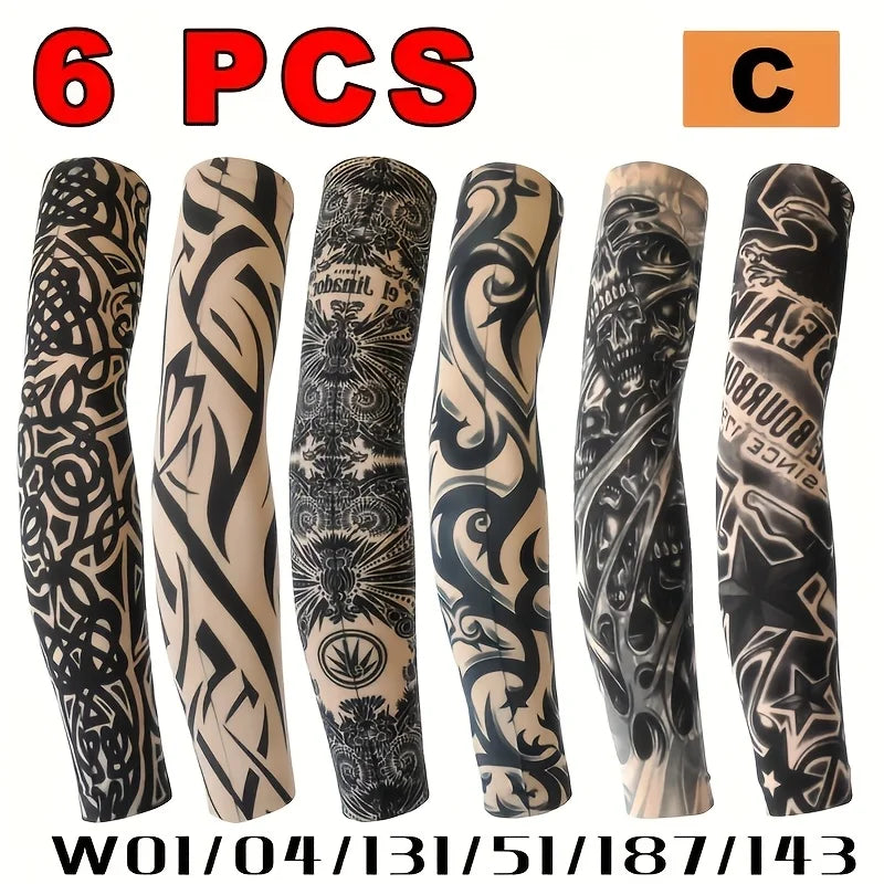 Unisex UV-Schutz Armstulpen mit Tattoo-Motiven