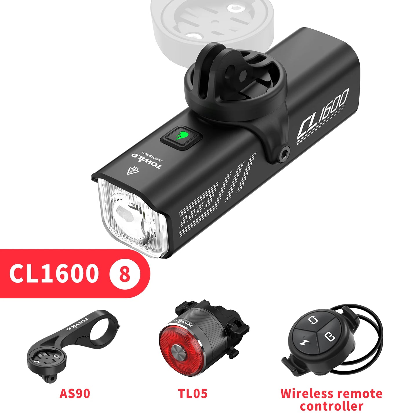 TOWILD CL1600 Fahrradlicht 5000mAh LED Aluminium IPX6