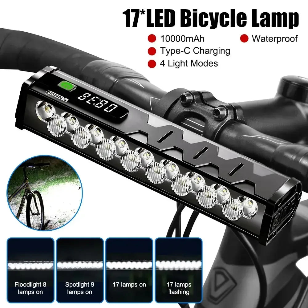 17-LED Fahrradlampe 10000mAh wasserdicht – clever-campen Camping & Outdoor Schweiz