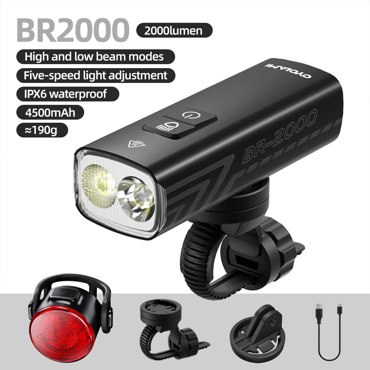 CYCLAMI BR-2000 Fahrradlicht mit 2000 Lumen