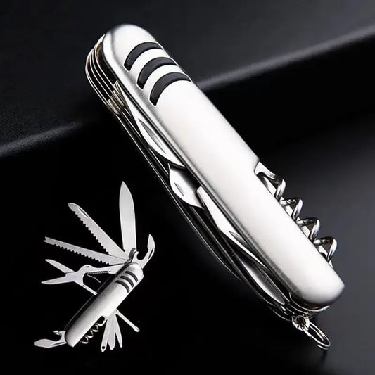 Multifunktionales 11-in-1 Taschenmesser aus Edelstahl – clever-campen Camping & Outdoor Schweiz
