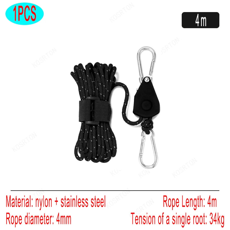 Verstellbarer Camping Seilspanner mit Karabiner 4/5m
