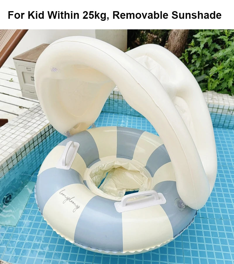 Aufblasbarer Schwimmring mit Sonnenschutz