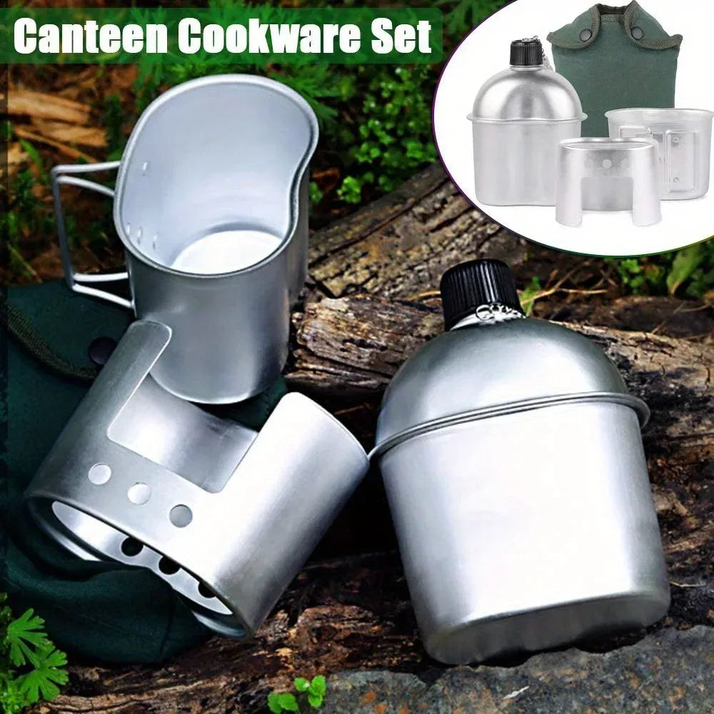Militär Trinkflasche Set aus Aluminium – clever-campen Camping & Outdoor Schweiz