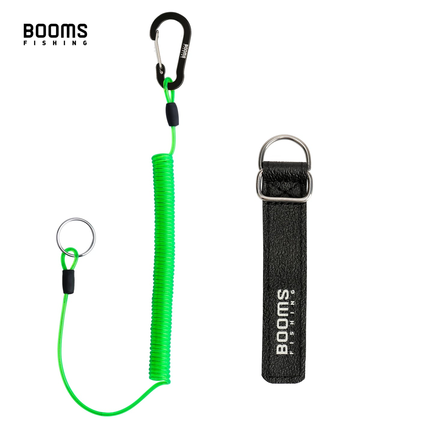 Coiled Lanyard mit Karabiner für Angelruten und Netze