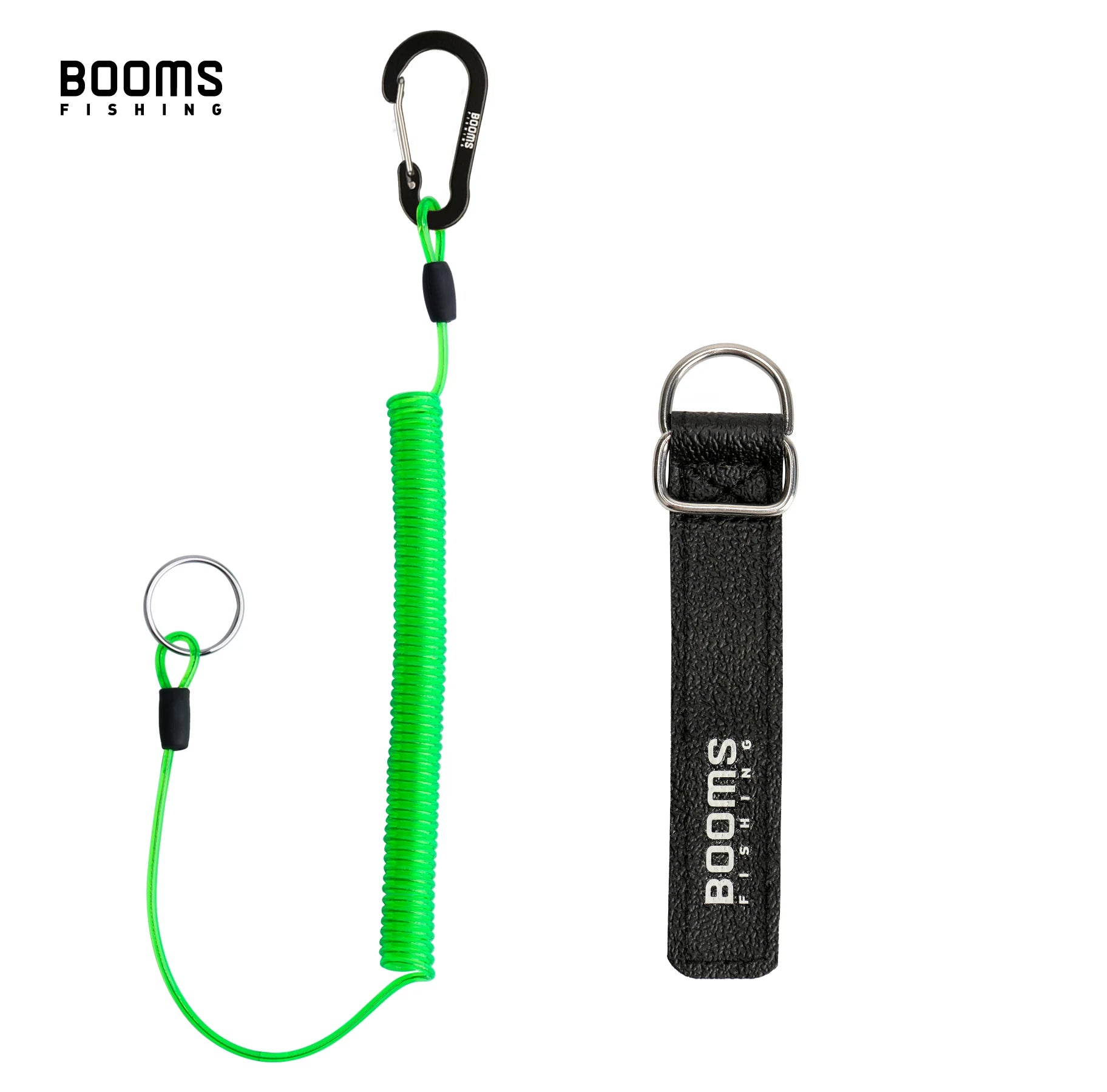 Coiled Lanyard mit Karabiner für Angelruten und Netze