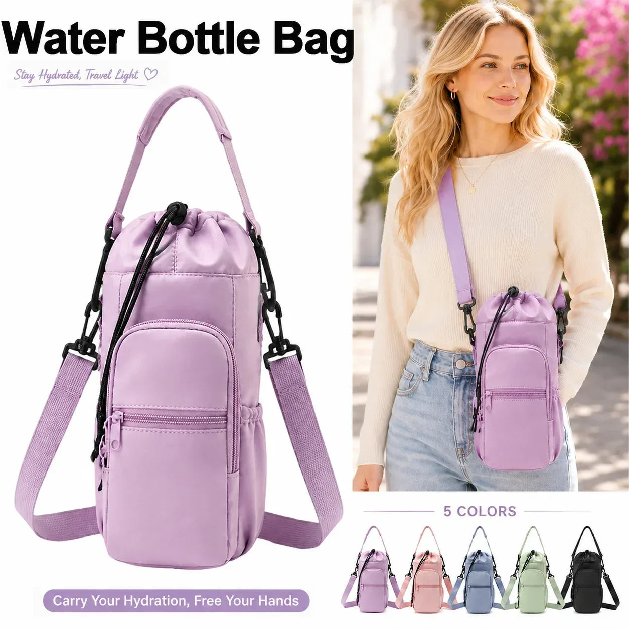 Trinkflaschen Tasche mit verstellbarem Tragegurt – clever-campen Camping & Outdoor Schweiz