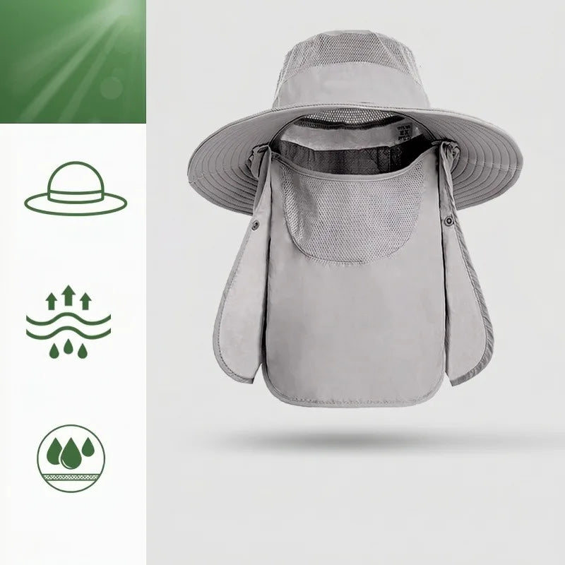 Outdoor Sonnenhut mit abnehmbarem Gesichtsschutz für Angler