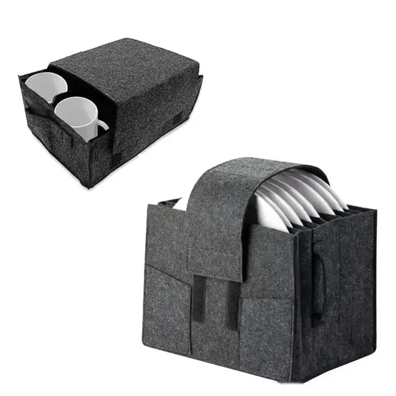 Felt Aufbewahrung Tasche für Campinggeschirr und Tassen – clever-campen Camping & Outdoor Schweiz
