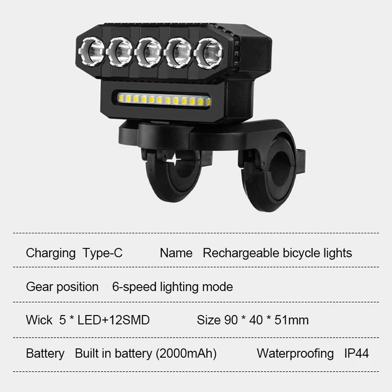 Bicycle-Licht 1000Lumen Fahrrad-Stirnlampe Powerbank