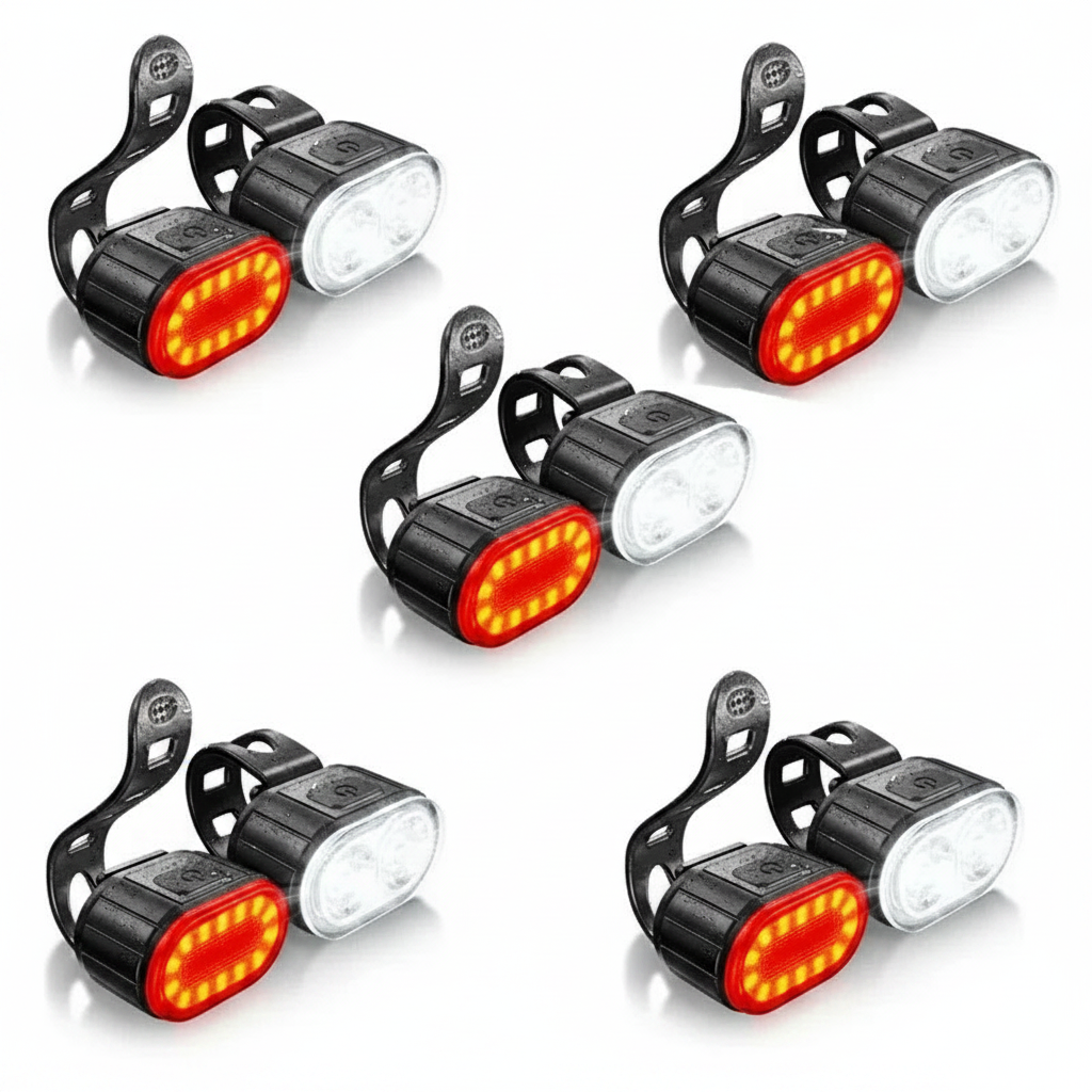 Wiederaufladbare Fahrradlichter Set für Vorder