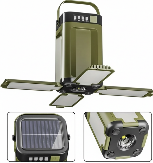 Multifunktionale 4-Blatt Faltbare Campinglampe Solar
